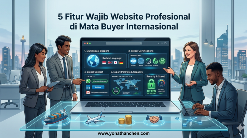 5 Fitur Wajib di Website Perusahaan Agar Terlihat Profesional di Mata Buyer Internasional - Yonathan chen konsultan bisnis dan properti surabaya