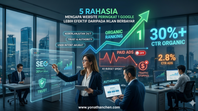 5 Rahasia Mengapa Website Peringkat 1 Google Lebih Efektif Daripada Iklan Berbayar - yonathan chen konsultan bisnis dan properti surabaya